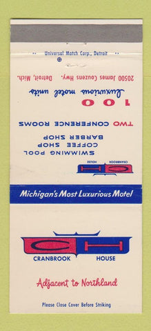 Matchbook Cover - Cranbrook House Detroit MI 30 Strike