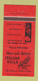 Matchbook Cover - Italian Villa Camp Springs MD 30 Strike