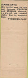 Matchbook Cover - Pyrenees Cafe East Bakersfield CA Welsh LA WORN