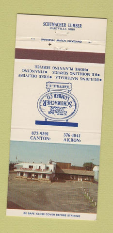 Matchbook Cover - Schumacher Lumber Hartville OH 30 Strike