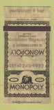 Matchbook Cover - Monopoly Restaurant Dallas TX 30 Strike