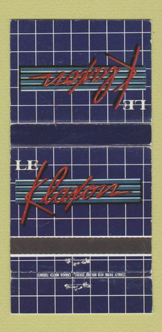 Matchbook Cover - LE Klaxon Disco Quebec QC 30 Strike