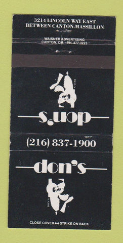 Matchbook Cover - Don's Canton Massillon OH 30 Strike