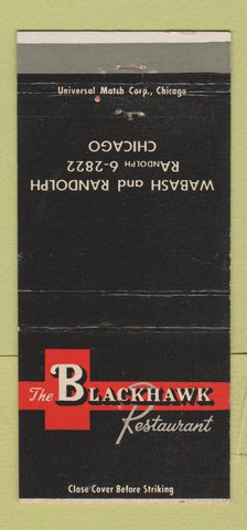 Matchbook Cover - Blackhawk Restaurant Chicago IL 30 Strike