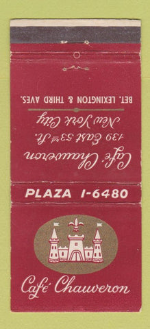 Matchbook Cover - Cafe Chauveron New York City 30 Stick