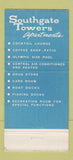 Matchbook Cover - Southgate Towers Apartments Miami Beach FL 30 Strike