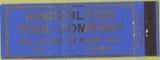 Matchbook Cover - Hinderliter Tool Co Tulsa OK
