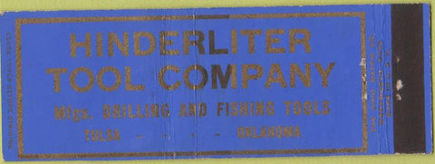 Matchbook Cover - Hinderliter Tool Co Tulsa OK