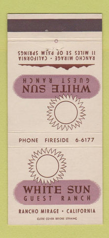 Matchbook Cover - White Sun Guest Ranch Rancho Mirage CA 30 Strike