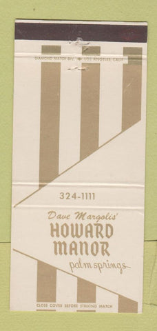 Matchbook Cover - Dave Margolis Howard Manor Palm Springs CA 30 Strike