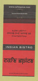 Matchbook Cover - Cafe Spice Indian Bistro Philadelphia PA 30 Strike