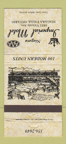 Matchbook Cover - Niagara Imperial Motel Niagara Falls ON 30 Strike