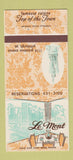 Matchbook Cover - Le Mont Restaurant Pittsburgh PA 30 Strike