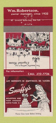 Matchbook Cover - Snuffy's Scotch Plains NJ  30 Strike