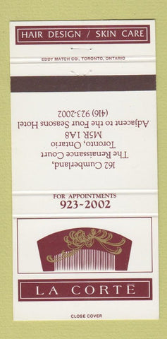 Matchbook Cover - La Corte Hair Salon Toronto ON 30 Strike