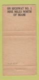 Matchbook Cover - Hofbrau Haus Hallandale FL 30 Strike