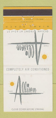 Matchbook Cover - Allison Hotel Miami Beach FL 30 Strike