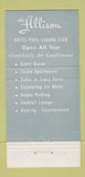 Matchbook Cover - Allison Hotel Miami Beach FL 30 Strike