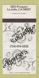Matchbook Cover - Alfonso's of La Jolla CA Mexican Restaurant 30 Strike