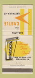 Matchbook Cover - The Castle Restaurant Scranton PA 30 Strike