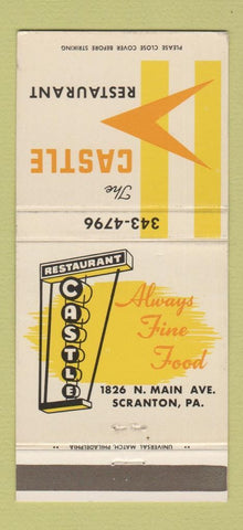 Matchbook Cover - The Castle Restaurant Scranton PA 30 Strike