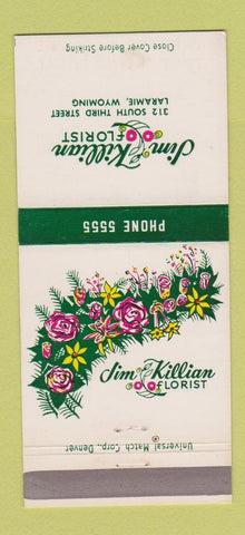 Matchbook Cover - Jim Killian Florist Flowers Laramie WY WEAR 30 Strike