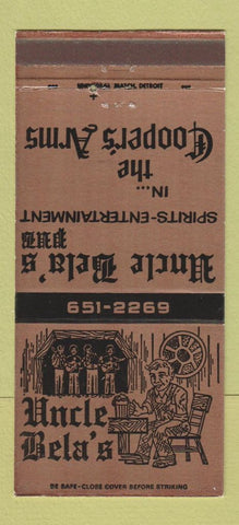 Matchbook Cover - Uncle Bela's Pub Cooper's Arms Rochester MI 30 Strike