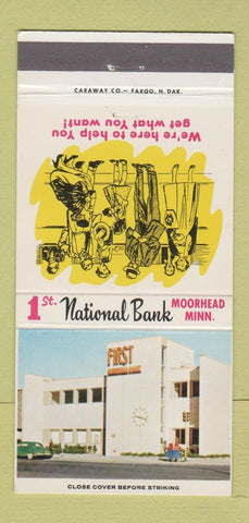 Matchbook Cover - 1st National Bank Moorhead MN 30 Strike