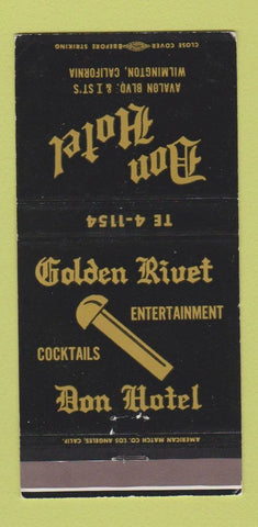 Matchbook Cover - Don Hotel Wilmington CA Golden Rivet  30 Strike