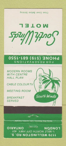 Matchbook Cover - South Winds Motel London ON 30 Strike