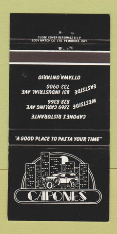 Matchbook Cover - Capone's Ristorante Ottawa ON 30 Strike