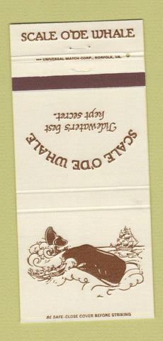 Matchbook Cover - Scale O'De Whale Portsmouth VA 30 Strike