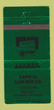 Matchbook Cover - Capital Lumber Cheyenne WY 30 Strike