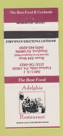 Matchbook Cover - Adelphia Restaurant Fairless Hills PA Deptford NJ 30 Strike