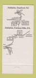 Matchbook Cover - Adelphia Restaurant Fairless Hills PA Deptford NJ 30 Strike