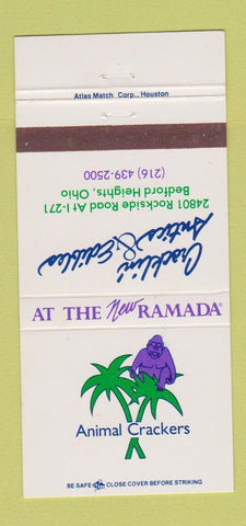 Matchbook Cover - Animcal Crackers Ramada Hotel Bedford Heights OH 30 Strike