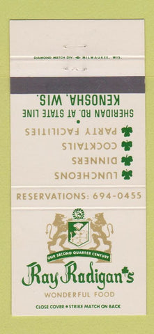 Matchbook Cover - Ray Radigan's Restaurant Kenosha WI 30 Strike
