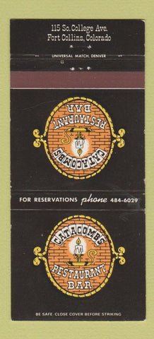 Matchbook Cover - Catacombs Restaurant Bar Fort Collins Colorado 30 Strike