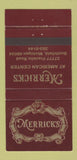 Matchbook Cover - Merrick's Southfield MI 30 Strike