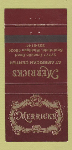 Matchbook Cover - Merrick's Southfield MI 30 Strike