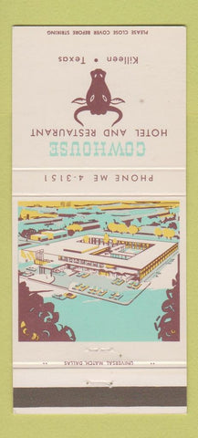 Matchbook Cover - Cowhouse Hotel Restaurant Killeen TX 30 Strike