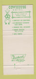 Matchbook Cover - Cowhouse Hotel Restaurant Killeen TX 30 Strike