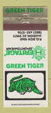 Matchbook Cover - Green Tiger Heritage Sportswear Marion SC 30 Strike