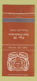 Matchbook Cover - Chic's Place Seafood Grill San Francisco CA 30 Strike