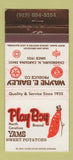 Matchbook Cover - Play Boy Brand Yams Sweet Potatoes Chadbourn NC 30 Strike