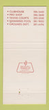 Matchbook Cover - Monroe Golf Club Pittsford NY 30 Strike