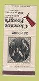 Matchbook Cover - Clarence Foster's Bar Restaurant Atlanta GA 30 Strike
