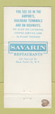 Matchbook Cover - Savarin International Oakland CA Airport 30 Strike