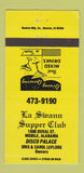 Matchbook Cover - La Swann Supper Club Mobile AL Disco Palace 30 Strike