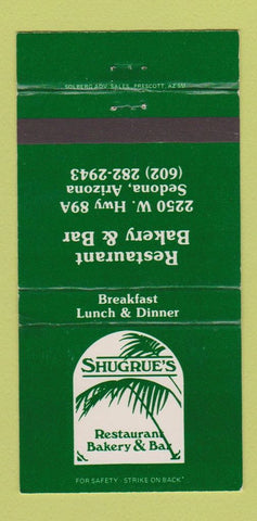 Matchbook Cover - Shugrue's Restaurant Sedona AZ 30 Strike